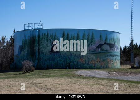 Wasserturmbild auf der NB 127 in St. Andrews, New Brunswick, Kanada Stockfoto