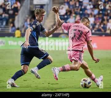 CHESTER, PA, USA - 15. JUNI 2024: MLS-Spiel zwischen Philadelphia Union und Inter Miami CF im Subaru Park. Stockfoto