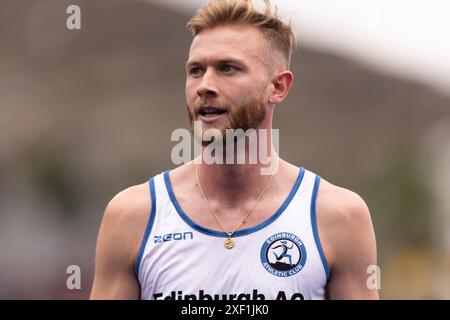 Manchester, England am Samstag, 29. Juni 2024. Josh Kerr während der Microplus UK Leichtathletics Championships in der Manchester Regional Arena, Manchester, England am Samstag, den 29. Juni 2024. (Foto: Pat Scaasi | MI News) Credit: MI News & Sport /Alamy Live News Credit: MI News & Sport /Alamy Live News Stockfoto