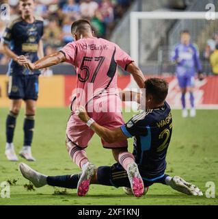 CHESTER, PA, USA - 15. JUNI 2024: MLS-Spiel zwischen Philadelphia Union und Inter Miami CF im Subaru Park. Stockfoto