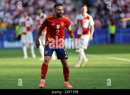 Berlin, Deutschland - 15. Juni 2024: Dani Carvajal aus Spanien in Aktion während des Gruppenspiels der UEFA EURO 2024 Spanien gegen Kroatien im Olympiastadion in Berlin Stockfoto