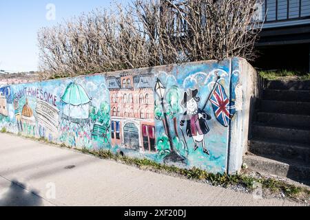 Saint Awesome Wandgemälde an der Loch Lomond Road in Saint John, New Brunswick, Kanada Stockfoto