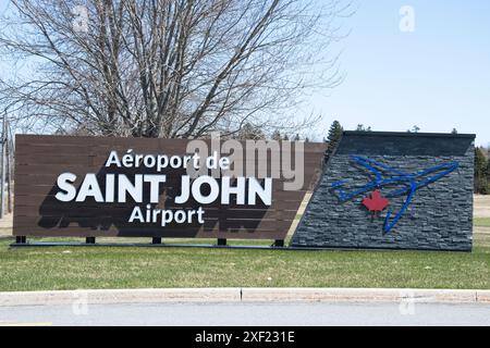 Willkommen am Saint John Airport in New Brunswick, Kanada Stockfoto