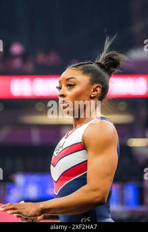 Minneapolis, Minnesota, USA. 30. Juni 2024. Am vierten Tag der Turnerspiele des United States Olympic Team 2024 im Target Center in Minneapolis, Minnesota. (Kreditbild: © Steven Garcia/ZUMA Press Wire) NUR REDAKTIONELLE VERWENDUNG! Nicht für kommerzielle ZWECKE! Quelle: ZUMA Press, Inc./Alamy Live News Stockfoto