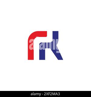 Buchstabe rk einfacher linearer geometrischer Logo-Vektor Stock Vektor