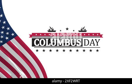 Alles Gute zum Kolumbus-Tag, der ein Navigator-Erbe anerkennt Stock Vektor
