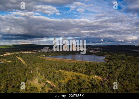 Luftaufnahme des Kohlekraftwerks Stanwell in Tarong South Burnett Queensland Australien Stockfoto