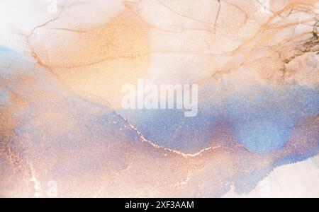 Abstraktes Aquarell in goldenen Tönen Stockfoto