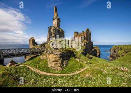 Castle Sinclair in der Bucht von Sinclair, Caithness, Schottland Stockfoto