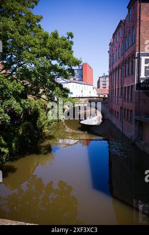 Die georgianische Brücke über den Foss in York Stockfoto