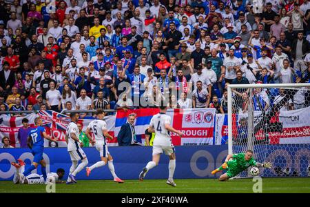 Gelsenkirchen, Deutschland. 30. Juni 2024. Jordan Pickford (eng) England - Slowakei England - Slowakei 06,2024 Credit: Moritz Muller/Alamy Live News Stockfoto