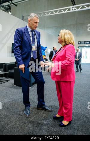 Ukrainische Wiederaufbaukonferenz URC. Svenja Schulze (SPD), Bundesministerin für wirtschaftliche Zusammenarbeit und Entwicklung, Bürgermeister von Kiew, Vitali Klitschko. Berlin, 11. Juni 2024. Fotografiert im Auftrag des Bundesministeriums für wirtschaftliche Zusammenarbeit und Entwicklung Stockfoto