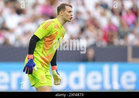 firo : 07.06.2024, Fußball, Fußball: DFB-Nationalmannschaft, Freundschaftsspiel, internationale Match Männer, Männer, GER, Deutschland - Griechenland GRE 2:1 Manuel neuer Torhüter von Deutschland Gesten Torwartgeste Stockfoto