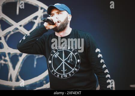 Die australische Band Thy Art Is Murder trat 2024 beim dänischen Copenhell Festival auf. Anrede: Andrea Pinna Stockfoto