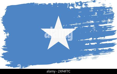 Somalia-Flagge, breiter Pinselstrich auf transparentem Hintergrund, Vektor. Stock Vektor