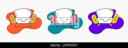 Satz von Stuhl- oder Sofa-Vektorsymbolen. Ein Ort zum Entspannen zu Hause. Sofa in flachem Stil. Stock Vektor