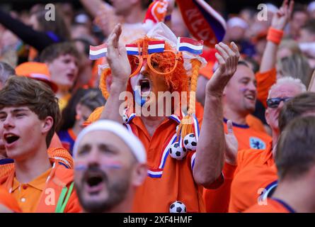 Hamburg, Deutschland. Juni 2024. firo : 16.06.2024, Fußball: UEFA EURO 2024, EM, Europameisterschaft 2024, Gruppenphase, M07, Match 07, Polen Polen - Niederlande Niederlande Holland Fans der Niederlande Niederlande Holland Credit: dpa/Alamy Live News Stockfoto