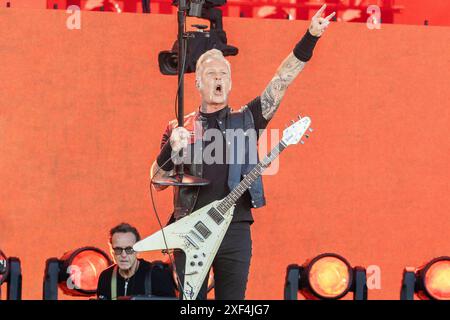 James Hetfield von Metallica bei Tons of Rock in Oslo, Norwegen im Juni 2024 Stockfoto