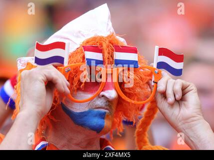 Hamburg, Deutschland. Juni 2024. firo : 16.06.2024, Fußball: UEFA EURO 2024, EM, Europameisterschaft 2024, Gruppenphase, M07, Match 07, Polen Polen - Niederlande Niederlande Niederlande 1:2 Fan der Niederlande Credit: dpa/Alamy Live News Stockfoto