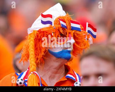 Hamburg, Deutschland. Juni 2024. firo : 16.06.2024, Fußball: UEFA EURO 2024, EM, Europameisterschaft 2024, Gruppenphase, M07, Match 07, Polen Polen - Niederlande Niederlande Niederlande 1:2 Fan der Niederlande Credit: dpa/Alamy Live News Stockfoto