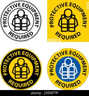 Bodenschild, Schutzausrüstung Erforderlich Stock Vektor