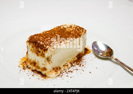 Tiramisu, typisches italienisches Dessert. Schließen Sie die Ansicht. Stockfoto