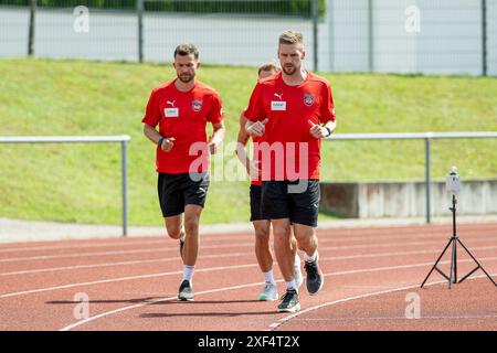 Patrick Mainka (FC Heidenheim, #06), Leonardo Weschenfelder Scienza, Denis Thomalla (FC Heidenheim, #11), GER, FC Heidenheim, Laktattest, Fussball, Bundesliga, Spielzeit 2024/2025, 01.07.2024, Foto: Eibner-Pressefoto/Sascha Walther Stockfoto