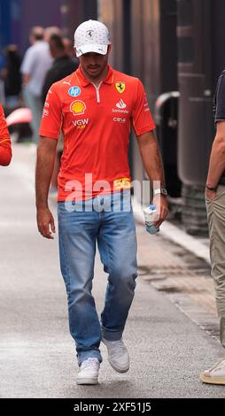 Barcelona, Spanien. Juni 2024. 20.06.2024, Circuit de Catalunya, Barcelona, Formel 1 Aramco Grand Prix von Spanien 2024, im Bild Carlos Sainz Jr. (ESP), Scuderia Ferrari HP/dpa/Alamy Live News Stockfoto