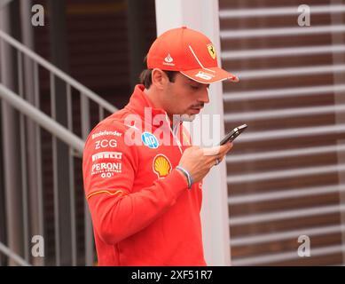 Barcelona, Spanien. Juni 2024. 20.06.2024, Circuit de Catalunya, Barcelona, Formel 1 Aramco Grand Prix von Spanien 2024, im Bild Charles Leclerc (MCO), Scuderia Ferrari HP/dpa/Alamy Live News Stockfoto