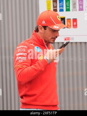 Barcelona, Spanien. Juni 2024. 20.06.2024, Circuit de Catalunya, Barcelona, Formel 1 Aramco Grand Prix von Spanien 2024, im Bild Charles Leclerc (MCO), Scuderia Ferrari HP/dpa/Alamy Live News Stockfoto