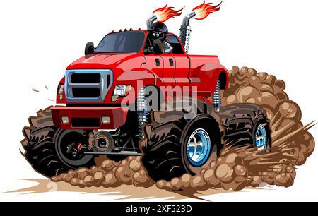 Cartoon Monster Truck. Verfügbare EPS-10, getrennt durch Gruppen und Ebenen, mit Transparenzeffekten für die Neufärbung mit einem Klick Stock Vektor