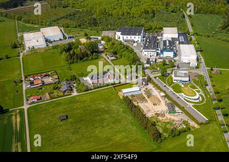 Luftaufnahme, Betriebsgelände Ritzenhoff AG, Essentho, Waldgebiet Marsberg, Sauerland, Nordrhein-Westfalen, Deutschland, Luftbild, Ritzenhoff AG, Stockfoto