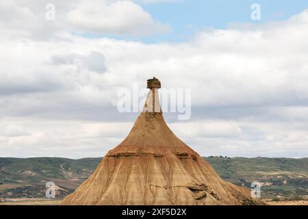 Felsformationen in Las Bardenas Reales, Spanien Stockfoto