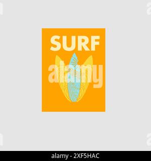 Surf-Poster Design Retro-Surf-Board-Grafik Stock Vektor