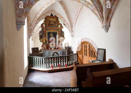 Pürgg, Steiermark, Österreich. Die katholische Pfarrkirche St. Georg ist ein römisch-katholischer Kirchenkomplex in der ehemaligen Gemeinde Pürgg-Trautenfels. Lady Chapel - Pfarrkirche St. George Stockfoto