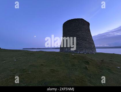 Mousa Broch bei Nacht, Maus, Shetland Stockfoto