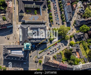 Luftansicht, Witten Rathaus mit Baustellenrenovierung und Gerüstbau, Schiller Gymnasium, Witten, Ruhrgebiet, Nordrhein-Westfalen, Deutsch Stockfoto