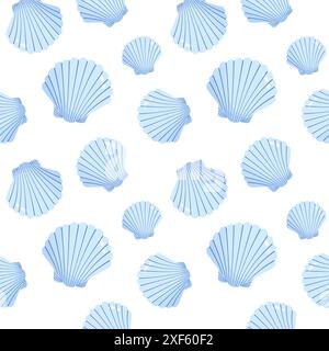 Nahtloses Vestor-Muster mit Muschel Stock Vektor