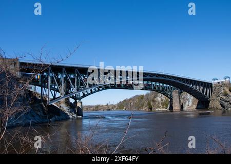 Wende Falls Bridge vom Aussichtspunkt in Saint John, New Brunswick, Kanada Stockfoto