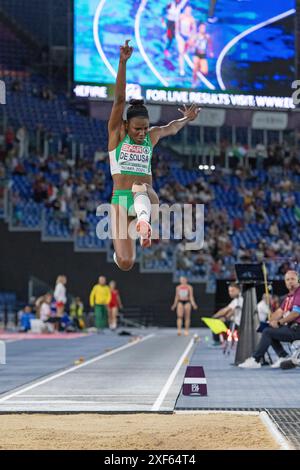 Agate de Sousa (Portugal), Bronzemedaille bei den Weitsprung-Frauen bei den Leichtathletik-Europameisterschaften Roma 2024, Olympiastadion, Rom, Italien Stockfoto