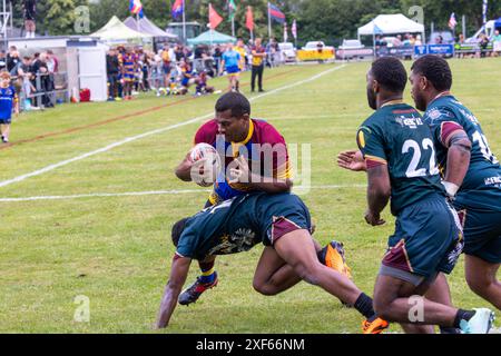 Drei Spiele der Rugby League wurden am Armed Forces Day in Warrington für die Tom Sephton Trophy ausgetragen, einen jungen Soldaten aus Warrington, der in AK leider getötet wurde Stockfoto