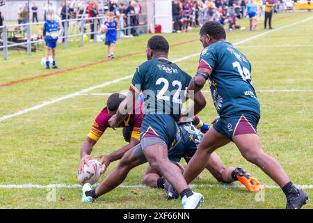 Drei Spiele der Rugby League wurden am Armed Forces Day in Warrington für die Tom Sephton Trophy ausgetragen, einen jungen Soldaten aus Warrington, der in AK leider getötet wurde Stockfoto