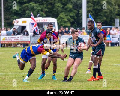 Drei Spiele der Rugby League wurden am Armed Forces Day in Warrington für die Tom Sephton Trophy ausgetragen, einen jungen Soldaten aus Warrington, der in AK leider getötet wurde Stockfoto