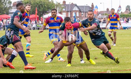 Drei Spiele der Rugby League wurden am Armed Forces Day in Warrington für die Tom Sephton Trophy ausgetragen, einen jungen Soldaten aus Warrington, der in AK leider getötet wurde Stockfoto