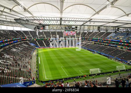 Frankfurt, Deutschland. Juli 2024. Der Deutsche Bank Park ist bereit für das Achtelfinale der UEFA Euro 2024 zwischen Portugal und Slowenien in Frankfurt. Quelle: Gonzales Photo/Alamy Live News Stockfoto