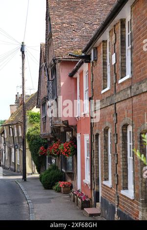 Lavenham ist ein Dorf, eine Bürgergemeinde und Wahlbezirk im Distrikt Babergh im County Suffolk, England Stockfoto