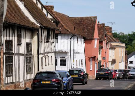 Lavenham ist ein Dorf, eine Bürgergemeinde und Wahlbezirk im Distrikt Babergh im County Suffolk, England Stockfoto