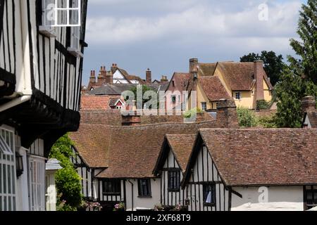 Lavenham ist ein Dorf, eine Bürgergemeinde und Wahlbezirk im Distrikt Babergh im County Suffolk, England Stockfoto