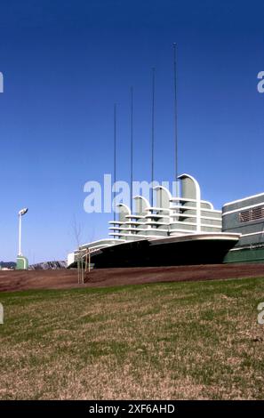 Pan Pacific Auditorium, Art Deco, Fassade, ca. 1980er Jahre, los Angeles, Kalifornien, USA Stockfoto