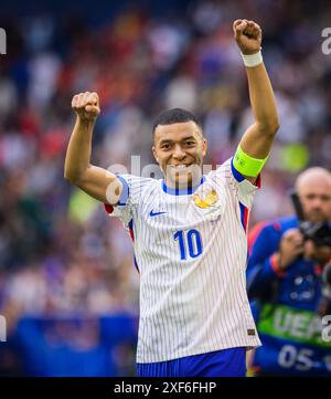 Düsseldorf, Deutschland. Juli 2024. Abschlussjubel: Kylian Mbappe (FRA) France - Belgium France - Belgien 01.07.2024 Credit: Moritz Muller/Alamy Live News Stockfoto